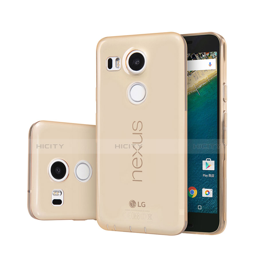 Custodia TPU Trasparente Ultra Sottile Morbida per Google Nexus 5X Oro