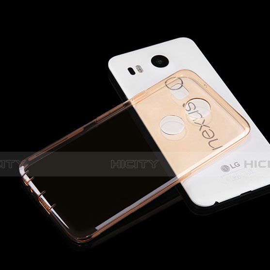 Custodia TPU Trasparente Ultra Sottile Morbida per Google Nexus 5X Oro