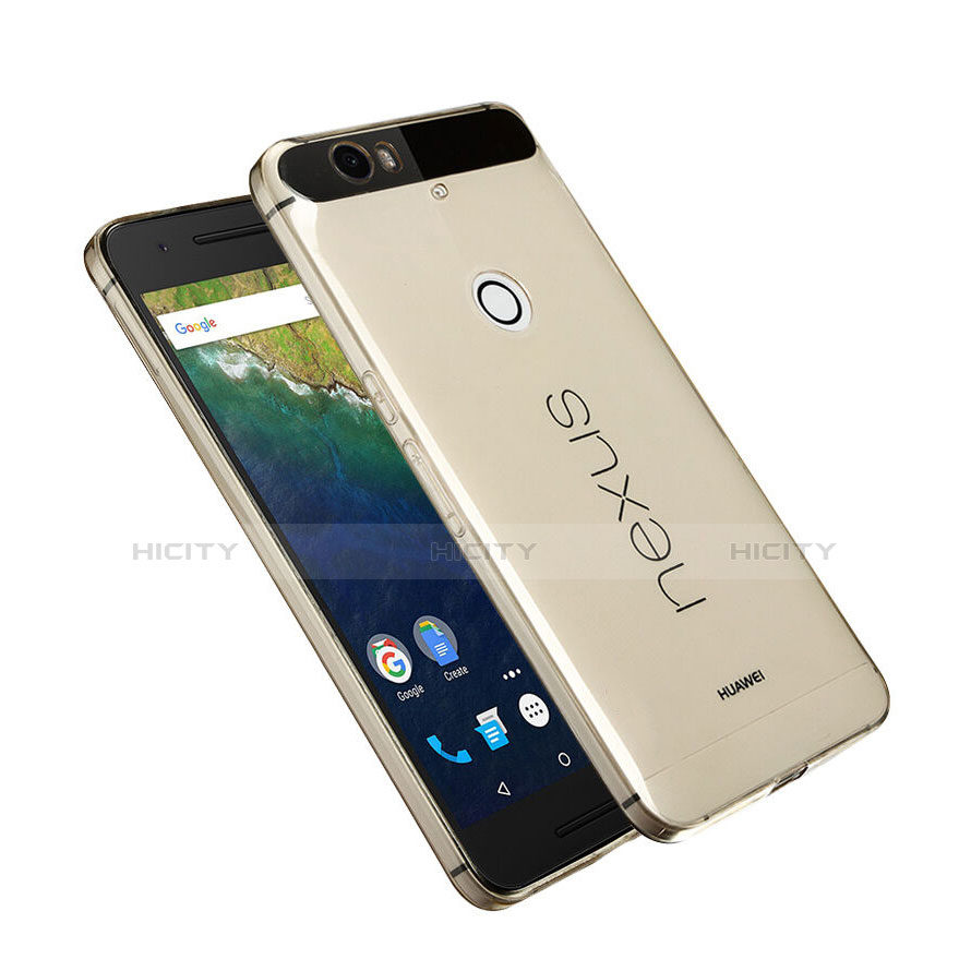 Custodia TPU Trasparente Ultra Sottile Morbida per Google Nexus 6P Oro