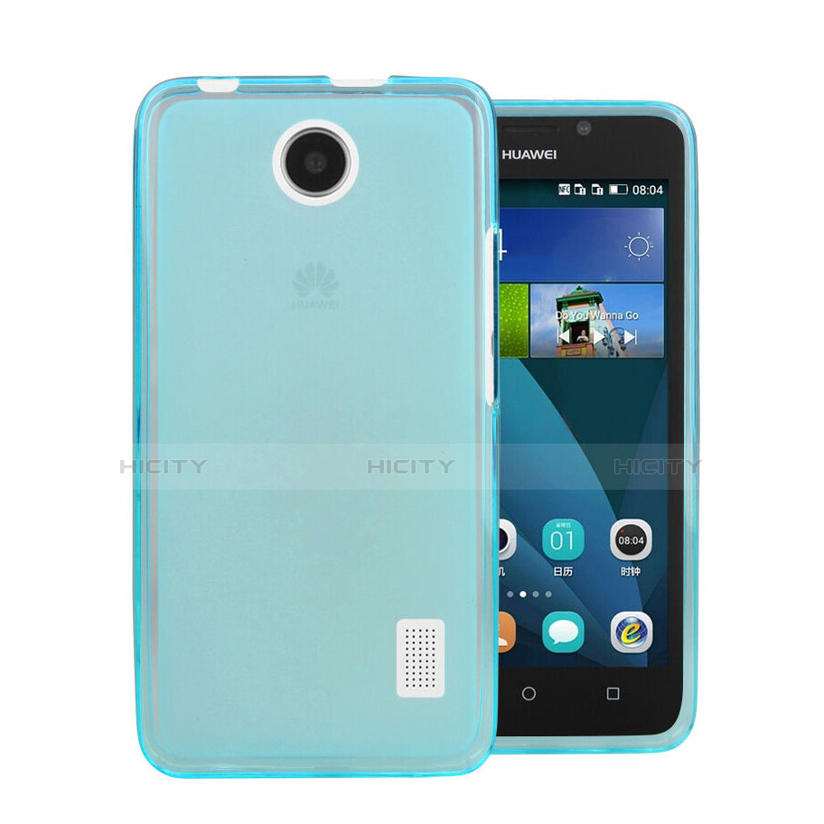 Custodia TPU Trasparente Ultra Sottile Morbida per Huawei Ascend Y635 Dual SIM Blu