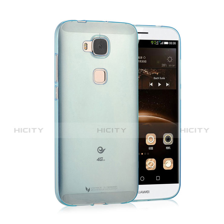 Custodia TPU Trasparente Ultra Sottile Morbida per Huawei G8 Blu