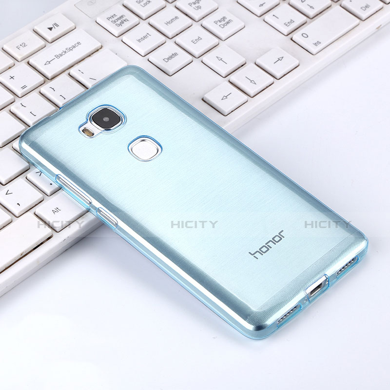 Custodia TPU Trasparente Ultra Sottile Morbida per Huawei GR5 Blu