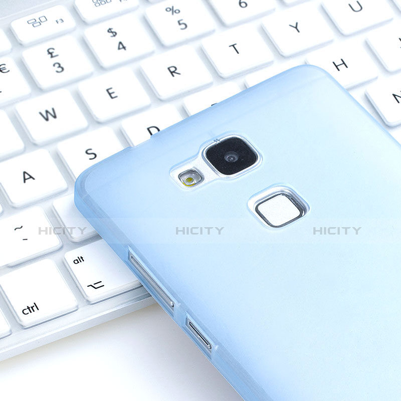 Custodia TPU Trasparente Ultra Sottile Morbida per Huawei Mate 7 Blu