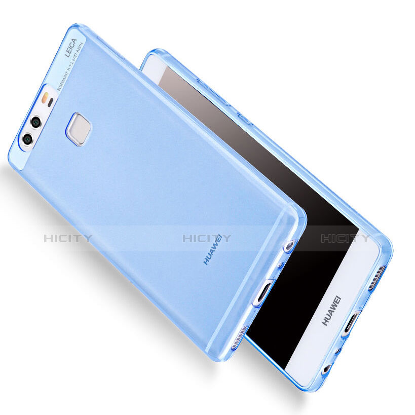 Custodia TPU Trasparente Ultra Sottile Morbida per Huawei P9 Blu