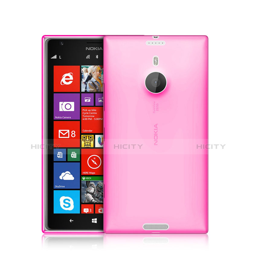 Custodia TPU Trasparente Ultra Sottile Morbida per Nokia Lumia 1520 Rosa