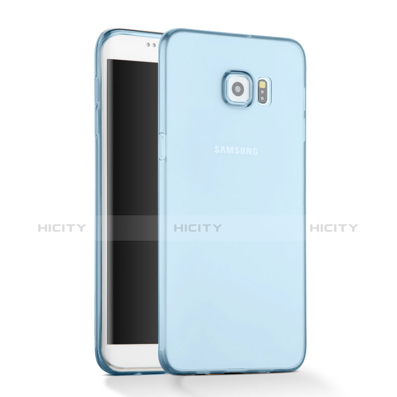 Custodia TPU Trasparente Ultra Sottile Morbida per Samsung Galaxy S6 Edge SM-G925 Blu