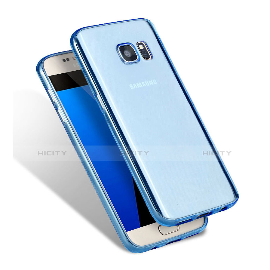 Custodia TPU Trasparente Ultra Sottile Morbida per Samsung Galaxy S7 G930F G930FD Blu