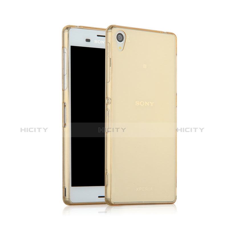 Custodia TPU Trasparente Ultra Sottile Morbida per Sony Xperia Z3 Oro