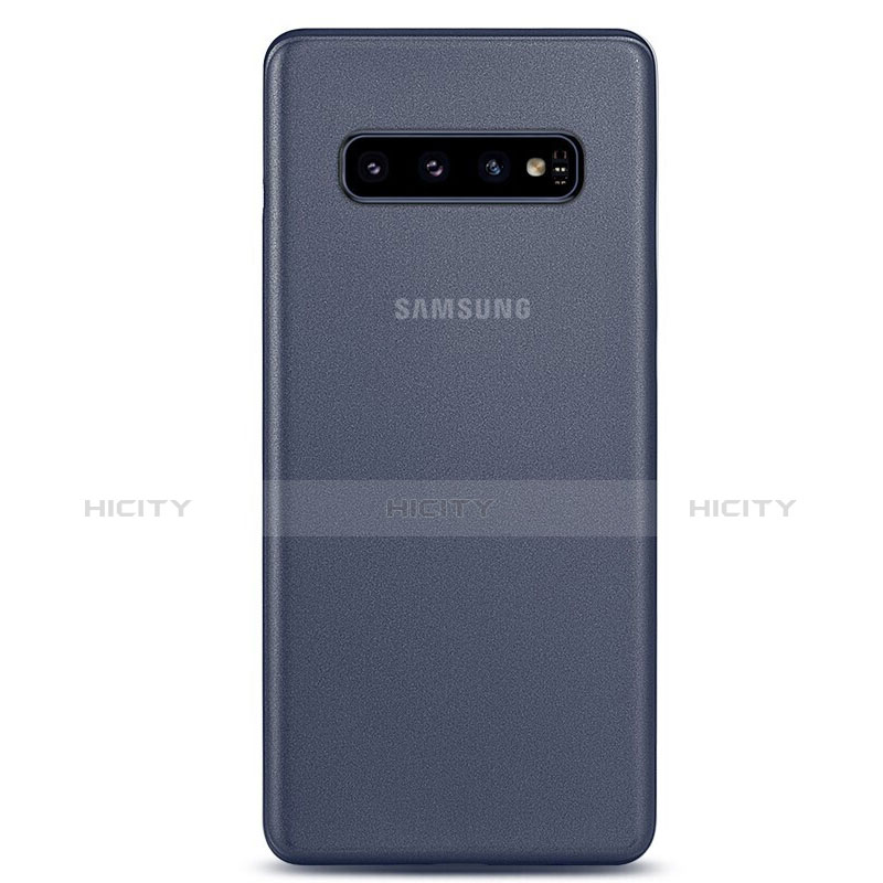 Custodia Ultra Slim Trasparente Rigida Cover Opaca P01 per Samsung Galaxy S10 Plus Blu