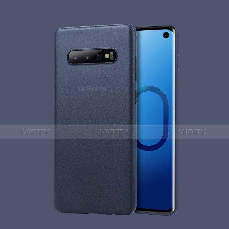 Custodia Ultra Slim Trasparente Rigida Cover Opaca per Samsung Galaxy S10 Blu
