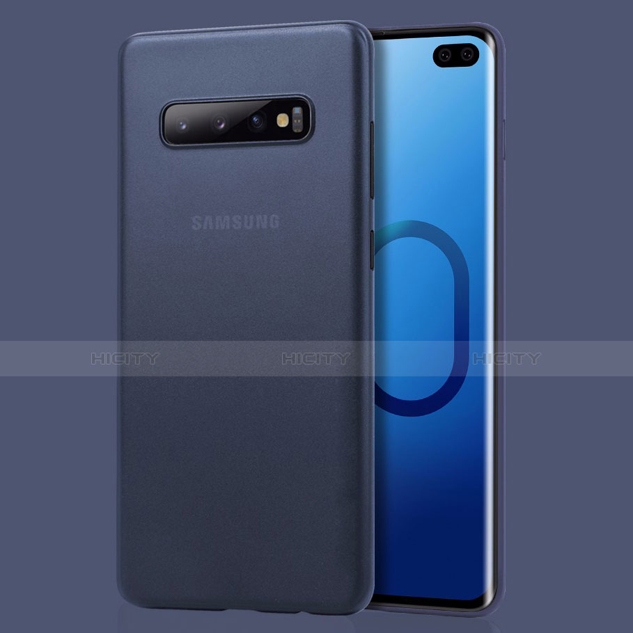 Custodia Ultra Slim Trasparente Rigida Cover Opaca per Samsung Galaxy S10 Plus Blu