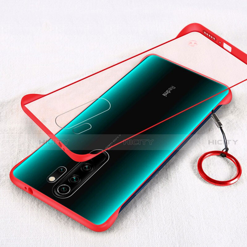 Custodia Ultra Slim Trasparente Rigida Cover Opaca per Xiaomi Redmi Note 8 Pro Rosso