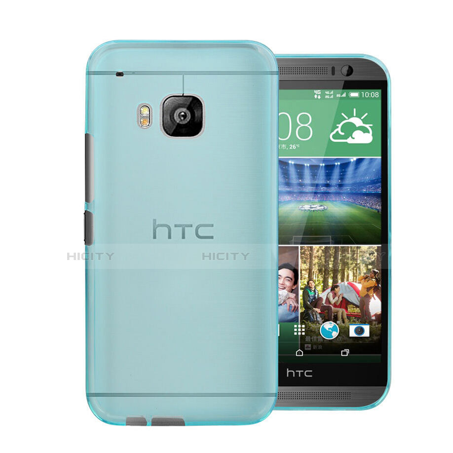 Custodia Ultra Slim Trasparente Rigida Opaca per HTC One M9 Cielo Blu