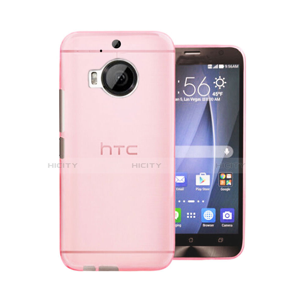Custodia Ultra Slim Trasparente Rigida Opaca per HTC One M9 Plus Rosa