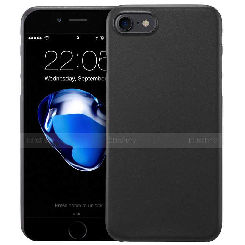 Custodia Ultra Sottile Plastica Rigida Opaca per Apple iPhone 7 Nero