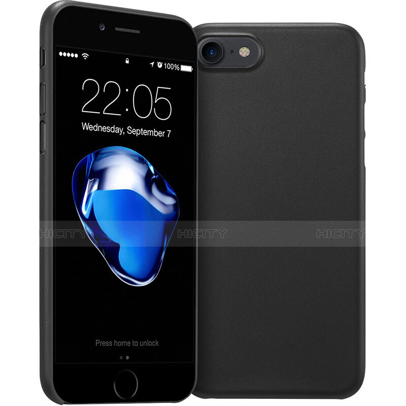 Custodia Ultra Sottile Plastica Rigida Opaca per Apple iPhone 7 Nero