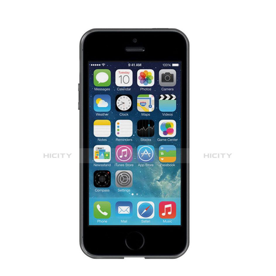 Custodia Ultra Sottile Trasparente Morbida Opaca per Apple iPhone 5 Grigio Scuro