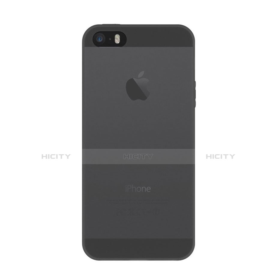 Custodia Ultra Sottile Trasparente Morbida Opaca per Apple iPhone 5S Grigio Scuro