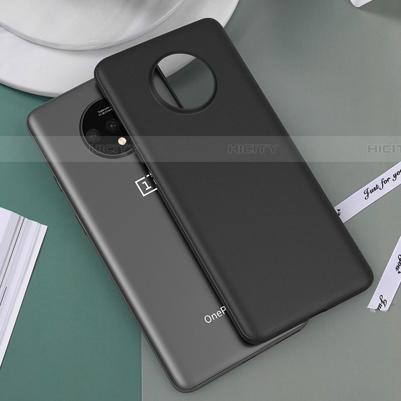 Custodia Ultra Sottile Trasparente Rigida Cover Opaca H01 per OnePlus 7T Nero