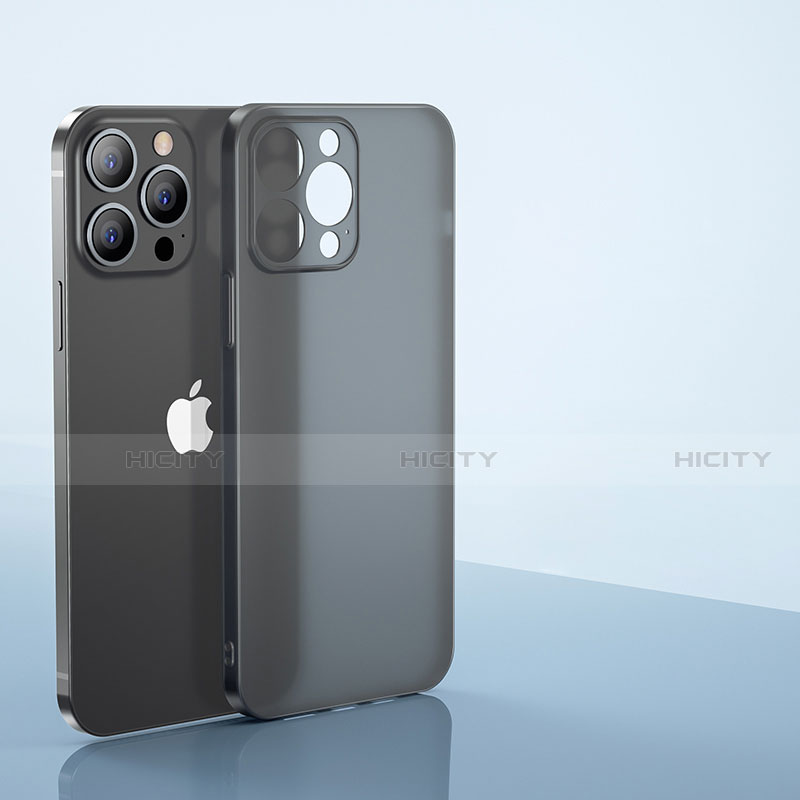 Custodia Ultra Sottile Trasparente Rigida Cover Opaca U01 per Apple iPhone 13 Pro Nero