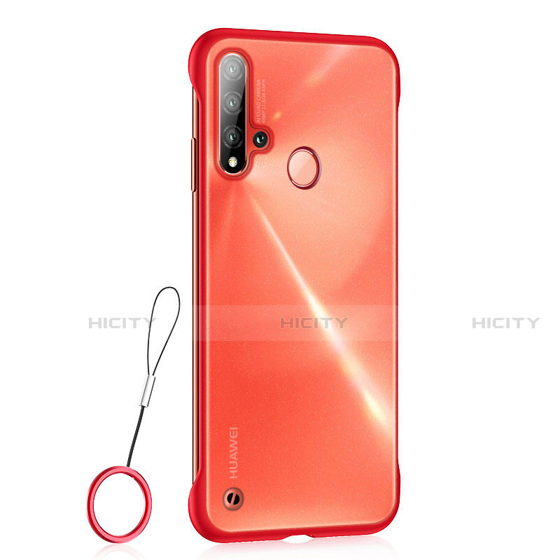 Custodia Ultra Sottile Trasparente Rigida Cover Opaca U01 per Huawei P20 Lite (2019) Rosso