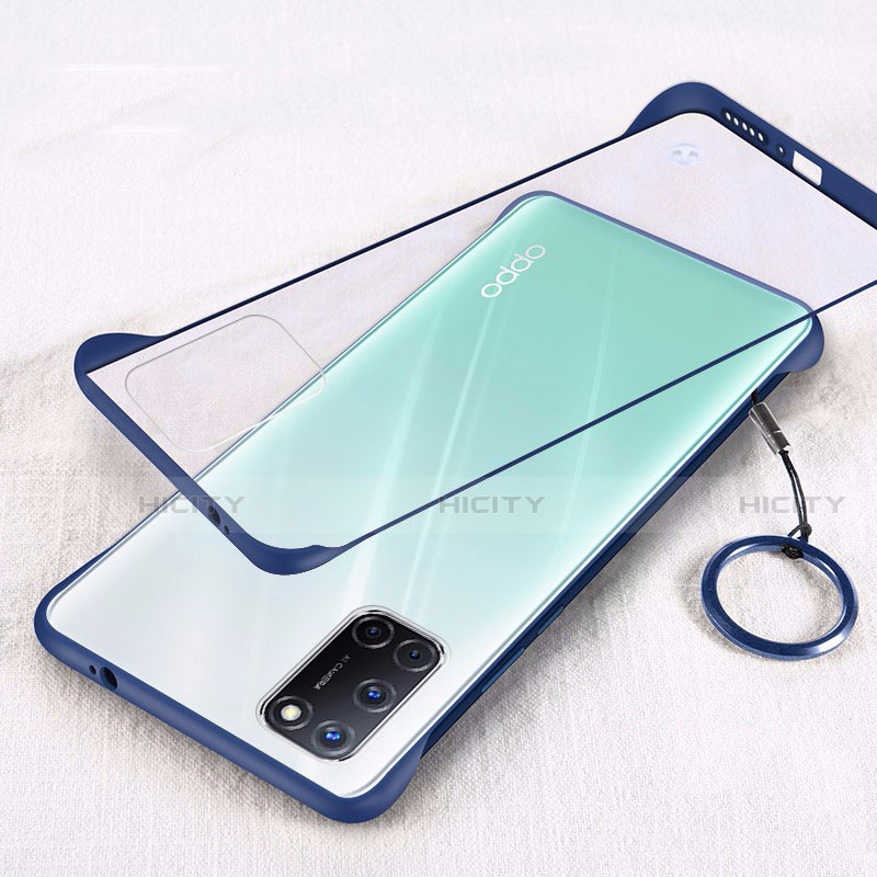 Custodia Ultra Sottile Trasparente Rigida Cover Opaca U01 per Oppo A52 Blu