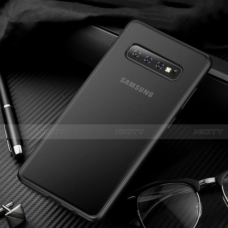 Custodia Ultra Sottile Trasparente Rigida Cover Opaca U01 per Samsung Galaxy S10 Nero