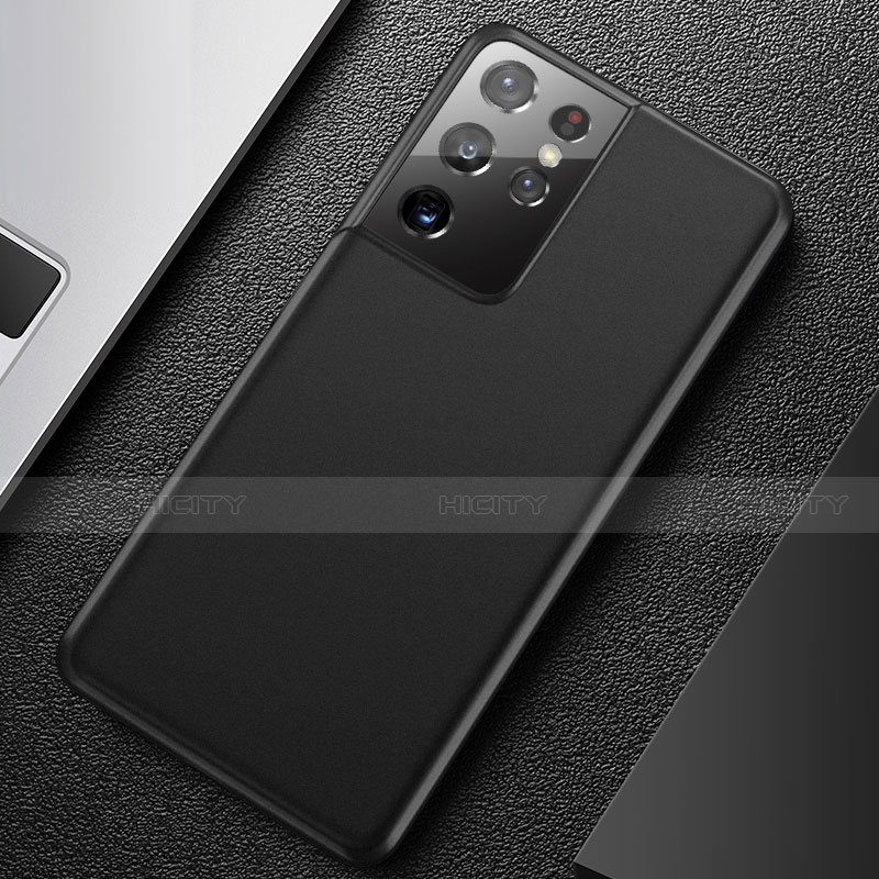 Custodia Ultra Sottile Trasparente Rigida Cover Opaca U01 per Samsung Galaxy S21 Ultra 5G Nero