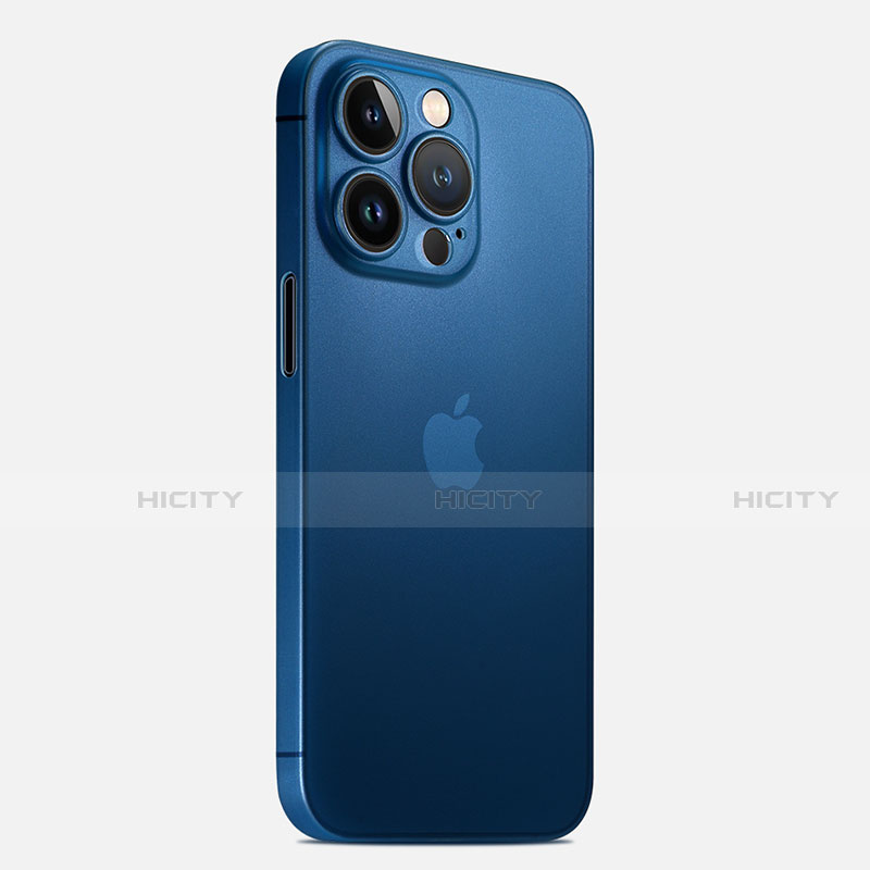 Custodia Ultra Sottile Trasparente Rigida Cover Opaca U02 per Apple iPhone 13 Pro Blu