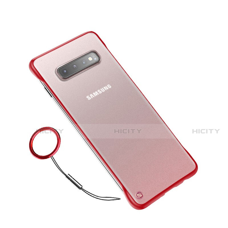 Custodia Ultra Sottile Trasparente Rigida Cover Opaca U02 per Samsung Galaxy S10 5G Rosso