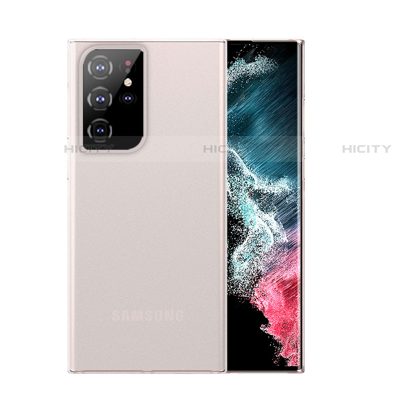 Custodia Ultra Sottile Trasparente Rigida Cover Opaca U03 per Samsung Galaxy S21 Ultra 5G Bianco