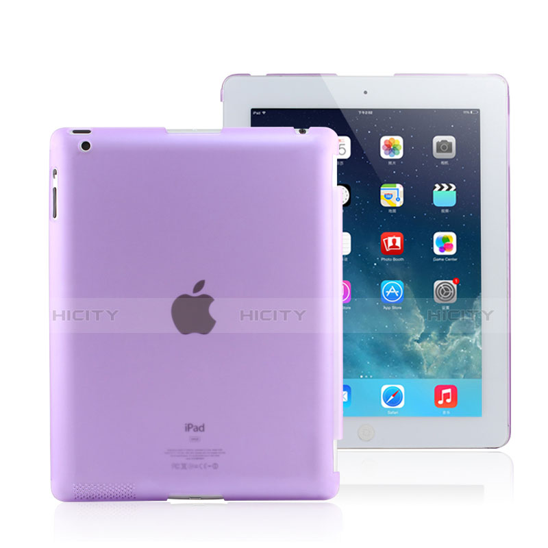 Custodia Ultra Sottile Trasparente Rigida Opaca per Apple iPad 4 Viola