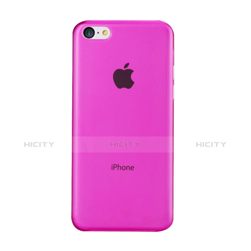 Custodia Ultra Sottile Trasparente Rigida Opaca per Apple iPhone 5C Rosa Caldo