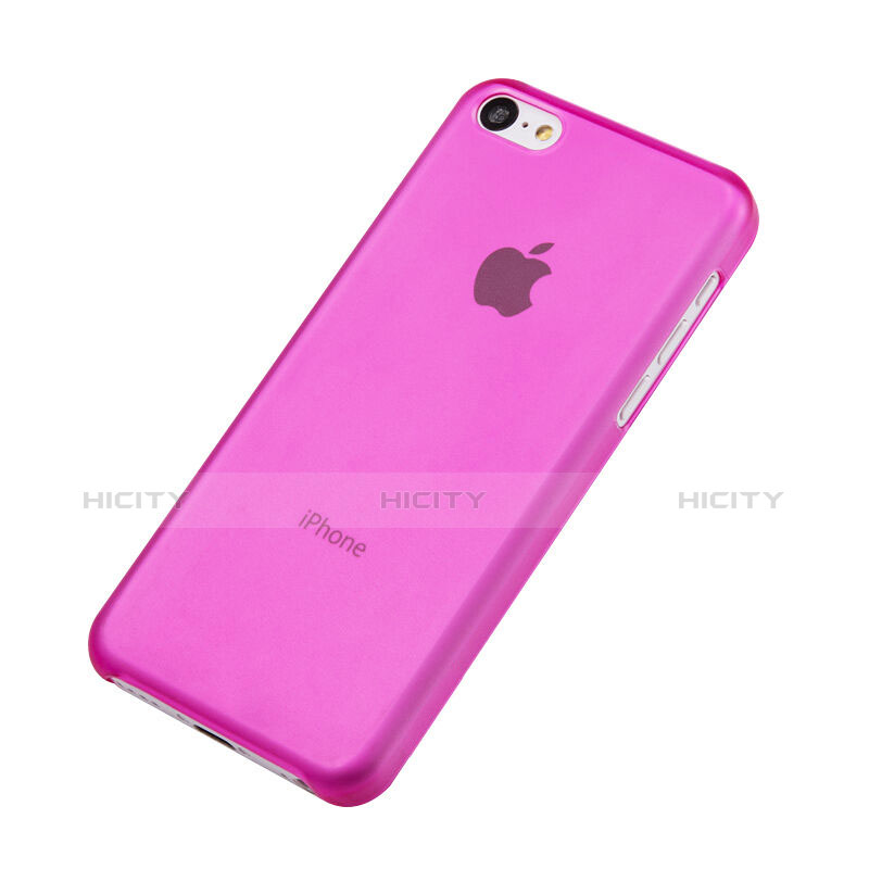 Custodia Ultra Sottile Trasparente Rigida Opaca per Apple iPhone 5C Rosa Caldo