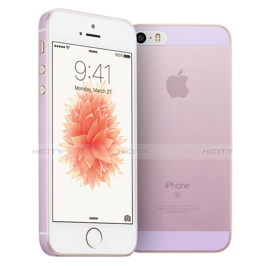 Custodia Ultra Sottile Trasparente Rigida Opaca per Apple iPhone SE Rosa