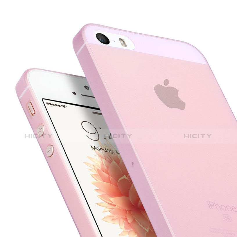 Custodia Ultra Sottile Trasparente Rigida Opaca per Apple iPhone SE Rosa