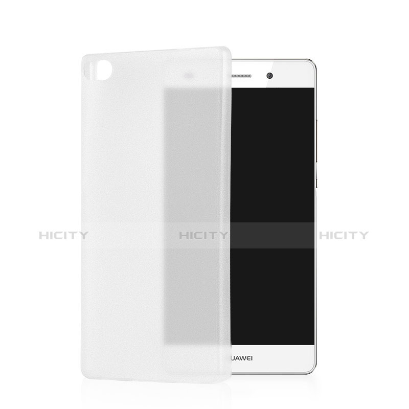 Custodia Ultra Sottile Trasparente Rigida Opaca per Huawei P8 Bianco