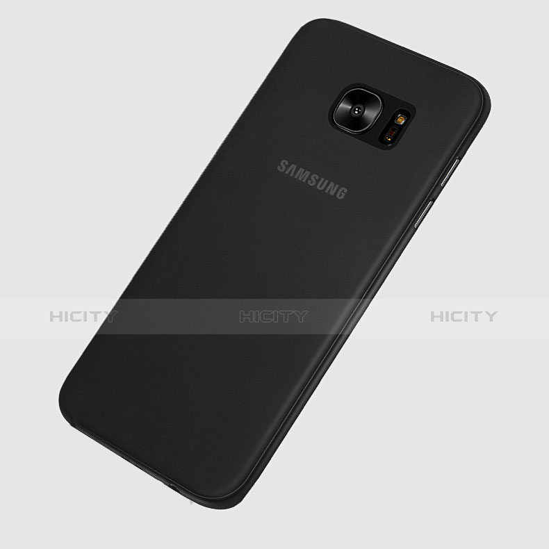 Custodia Ultra Sottile Trasparente Rigida Opaca T01 per Samsung Galaxy S7 Edge G935F Nero