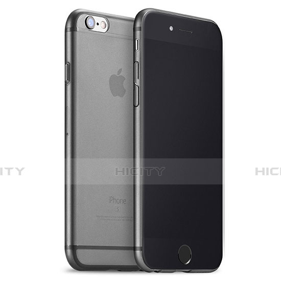 Custodia Ultra Sottile Trasparente Silicone Opaca per Apple iPhone 6S Grigio Scuro
