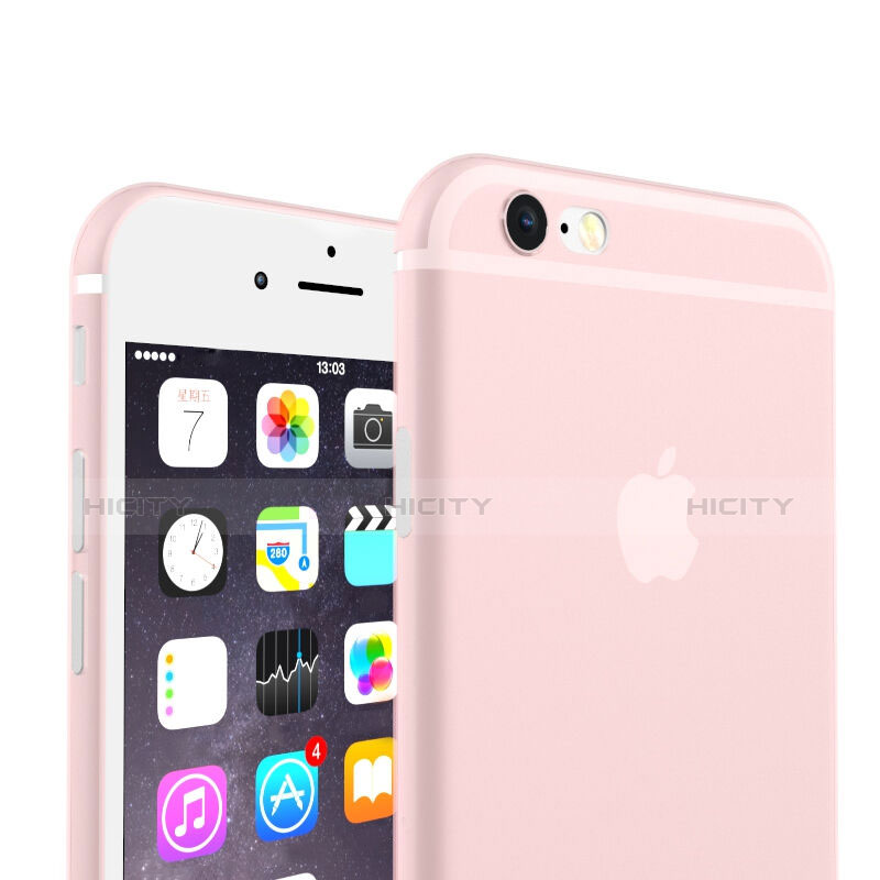 Custodia Ultra Sottile Trasparente Silicone Opaca per Apple iPhone 6S Rosa