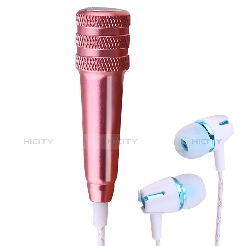 Microfono Mini Stereo Karaoke 3.5mm con Supporto M08 Oro Rosa