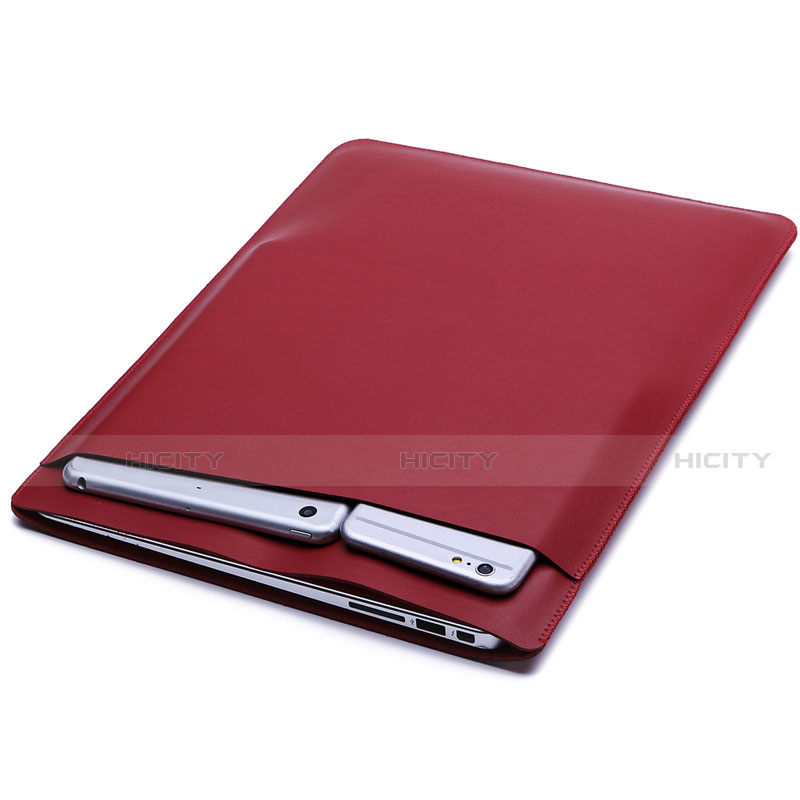 Morbido Pelle Custodia Marsupio Tasca L01 per Huawei Matebook X Pro (2020) 13.9 Rosso Rosa