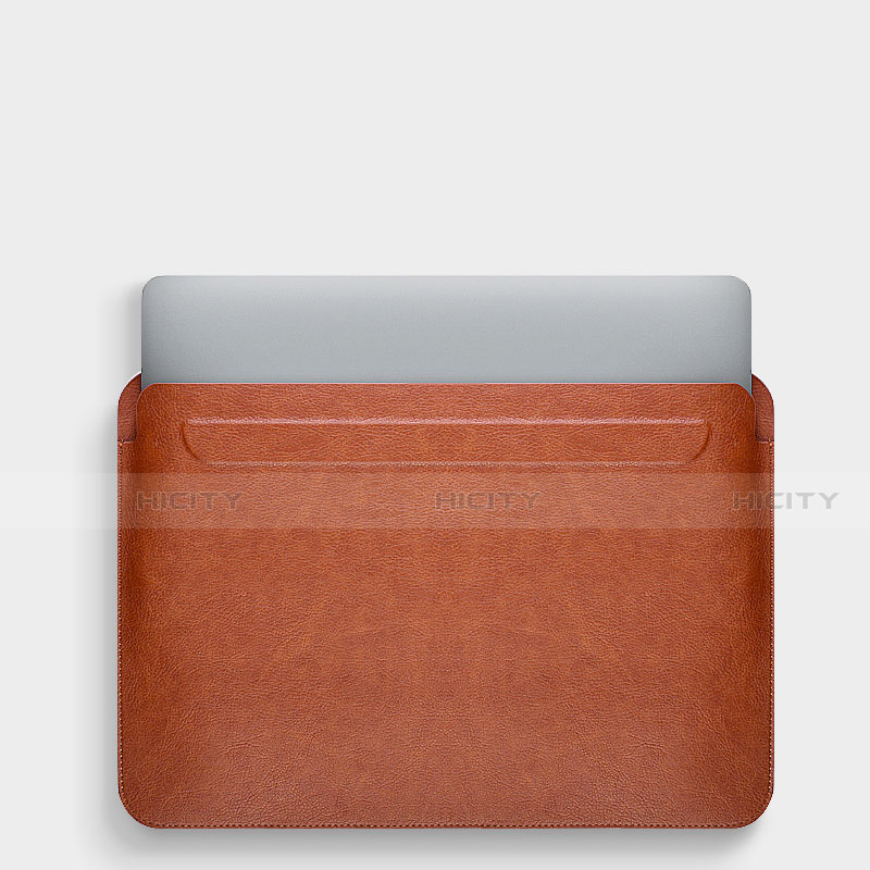 Morbido Pelle Custodia Marsupio Tasca L02 per Apple MacBook Pro 13 pollici (2020) Marrone