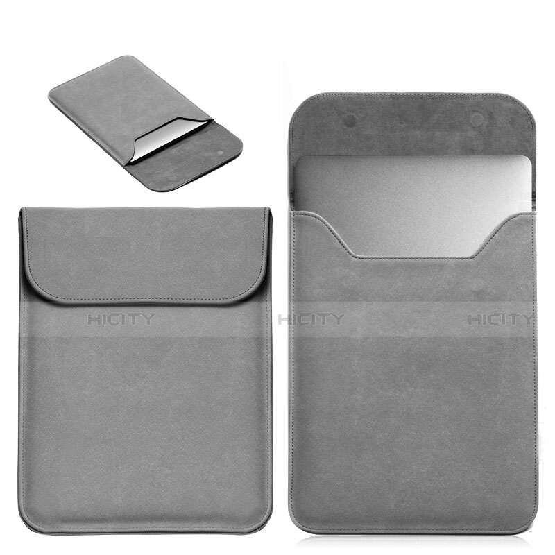 Morbido Pelle Custodia Marsupio Tasca L19 per Apple MacBook Air 13 pollici (2020) Grigio