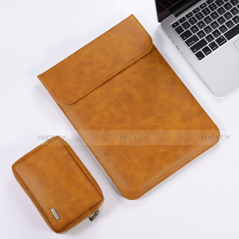 Morbido Pelle Custodia Marsupio Tasca per Apple MacBook Pro 13 pollici (2020) Arancione