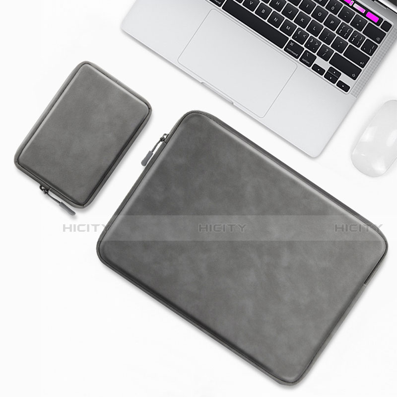 Morbido Pelle Custodia Marsupio Tasca per Samsung Galaxy Book Flex 13.3 NP930QCG Grigio