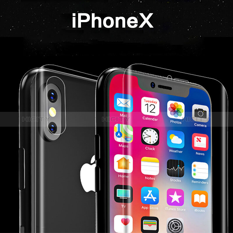 Pellicola in Vetro Temperato Protettiva Fronte e Retro per Apple iPhone X Chiaro