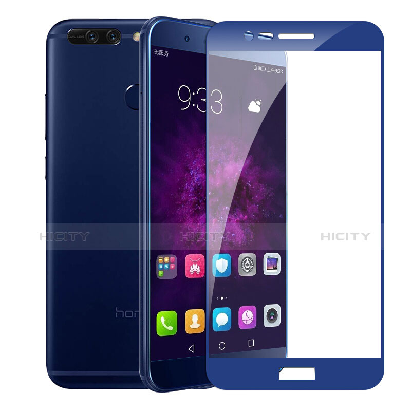 Pellicola in Vetro Temperato Protettiva Integrale Proteggi Schermo Film F01 per Huawei Honor 8 Pro Blu