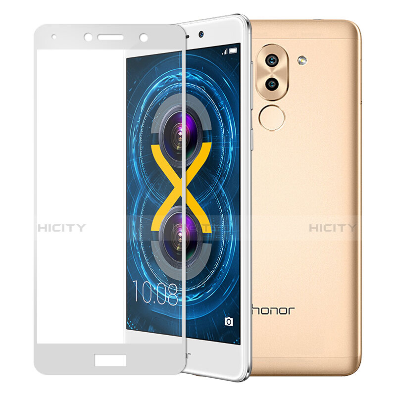 Pellicola in Vetro Temperato Protettiva Integrale Proteggi Schermo Film F02 per Huawei Honor 6X Bianco