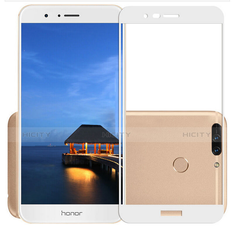 Pellicola in Vetro Temperato Protettiva Integrale Proteggi Schermo Film F02 per Huawei Honor 8 Pro Bianco